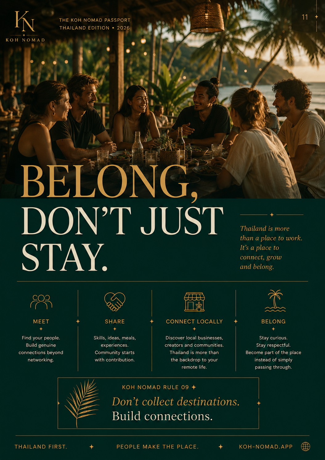 Passport page: belong, don't just stay